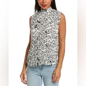 Nanette Lepore - Accordian Pleated Snake Print Blouse - Size S